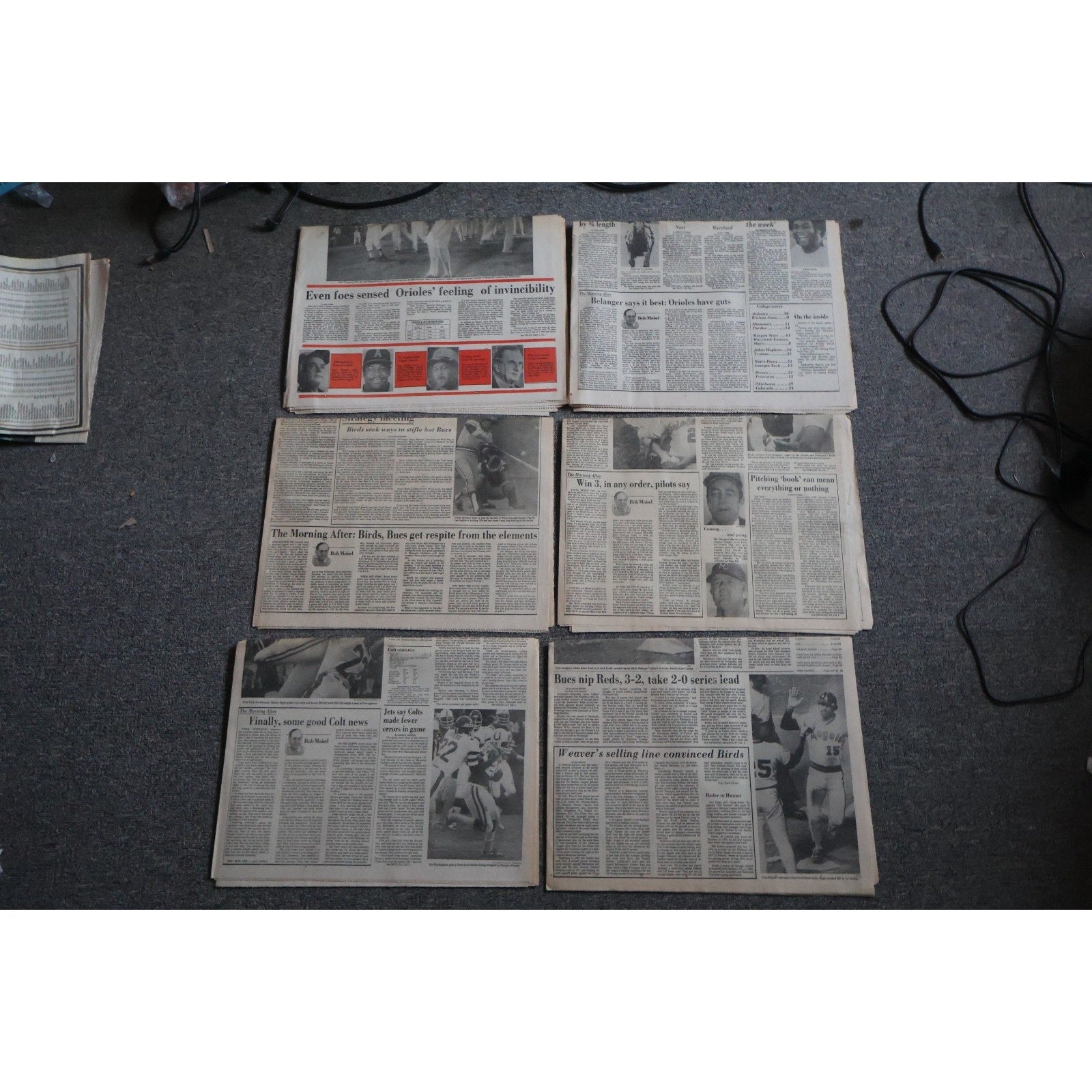 Lot Of 6 Baltimore Orioles 1979 World Series Run Newspapers Sports Sections