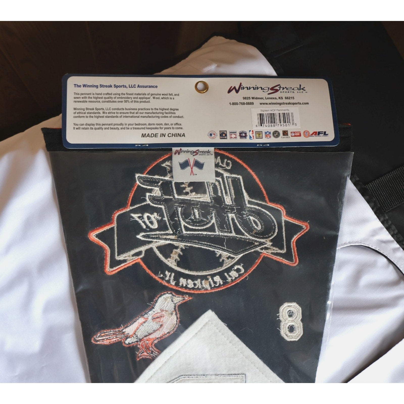 Cal Ripken Jr Baltimore Orioles 2007 Hall Of Famer Real Wool Full Size Pennant