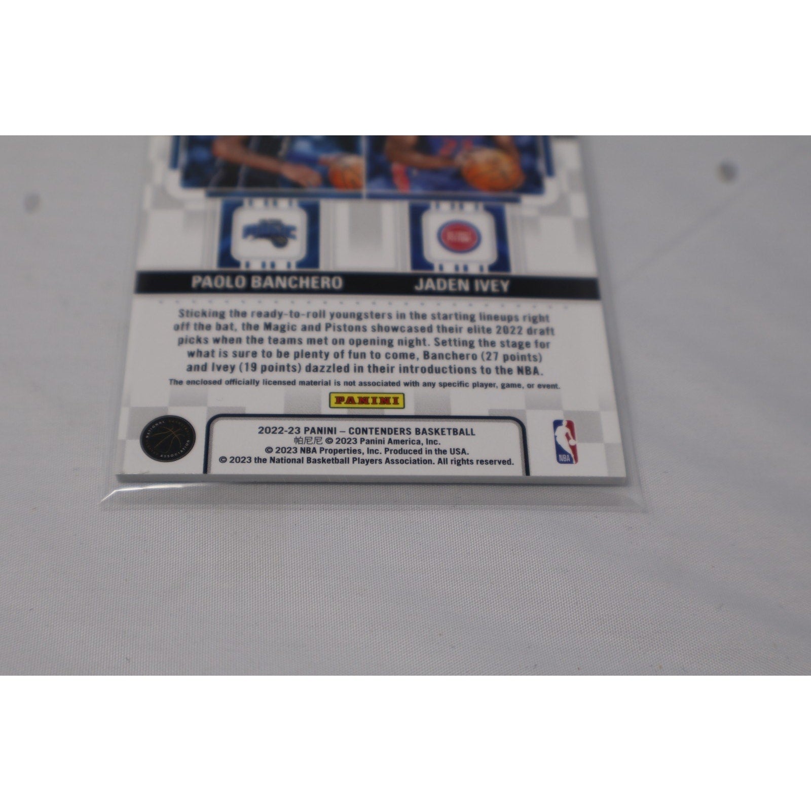 Paolo Banchero Jaden Ivey Rookie Ticket Dual Swatches 2022-23 Contenders RC Mint