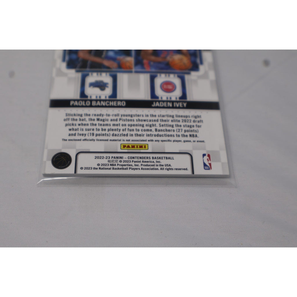 Rookie Ticket Dual Swatches 2022-23 Contenders Paolo Banchero Jaden Ivey RC Mint