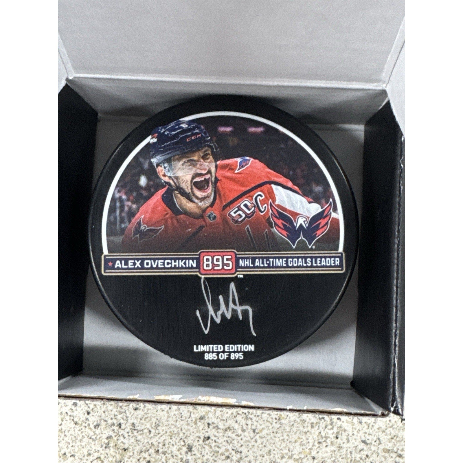 Alex Ovechkin Autographed Puck Fanatics 895 Capitals Limited Edition Auto Ovi