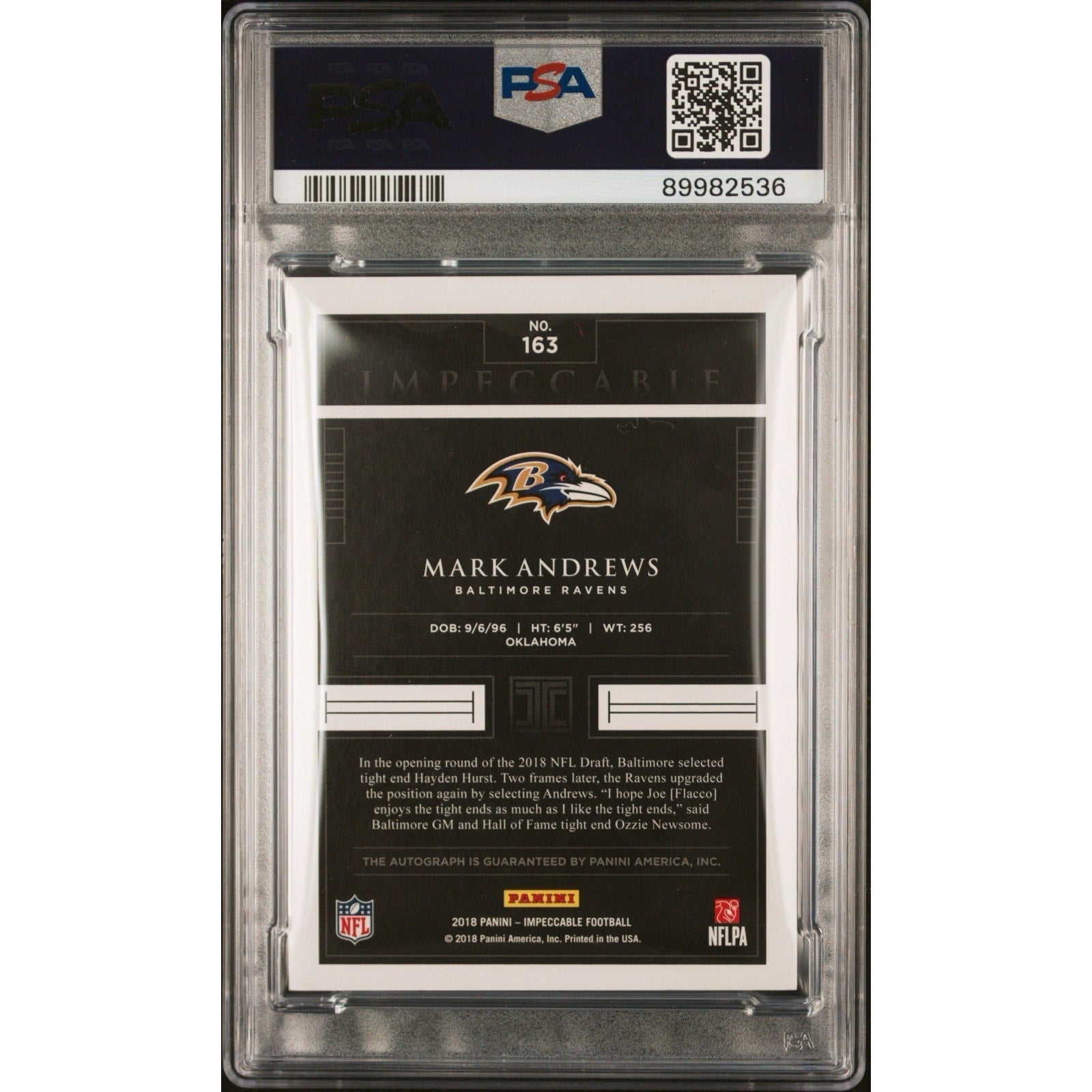 Mark Andrews 2018 Panini Impeccable Rookie Autographs /75 AU RC