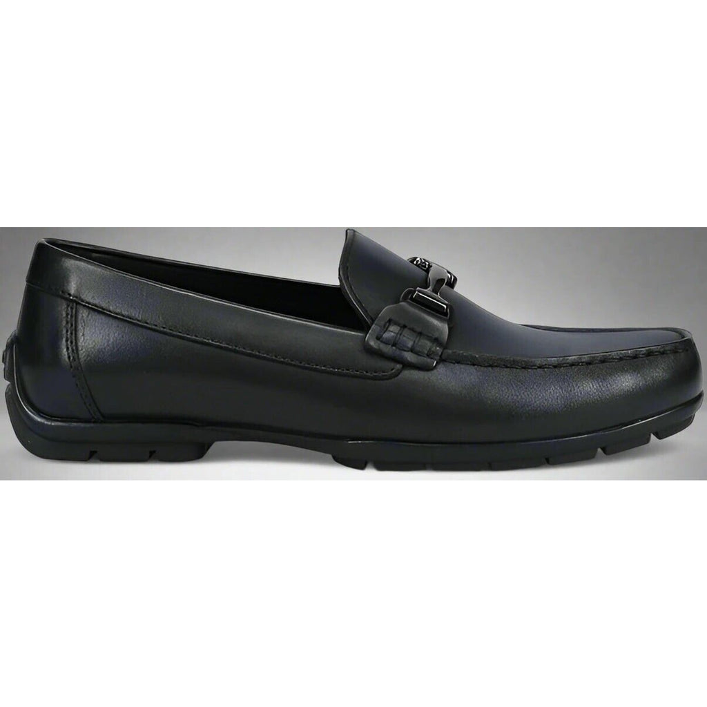 Geox Mens Moner W Double Fit A Loafer Cushion Black Breathable Leather Buckle