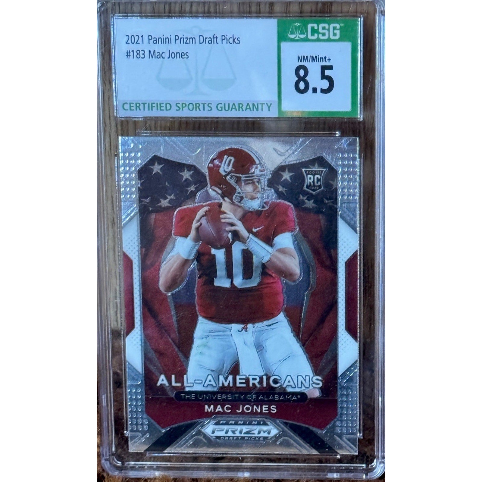 2021 Prizm Draft Picks Mac Jones #183 All American Rookie CSG Patriots RC