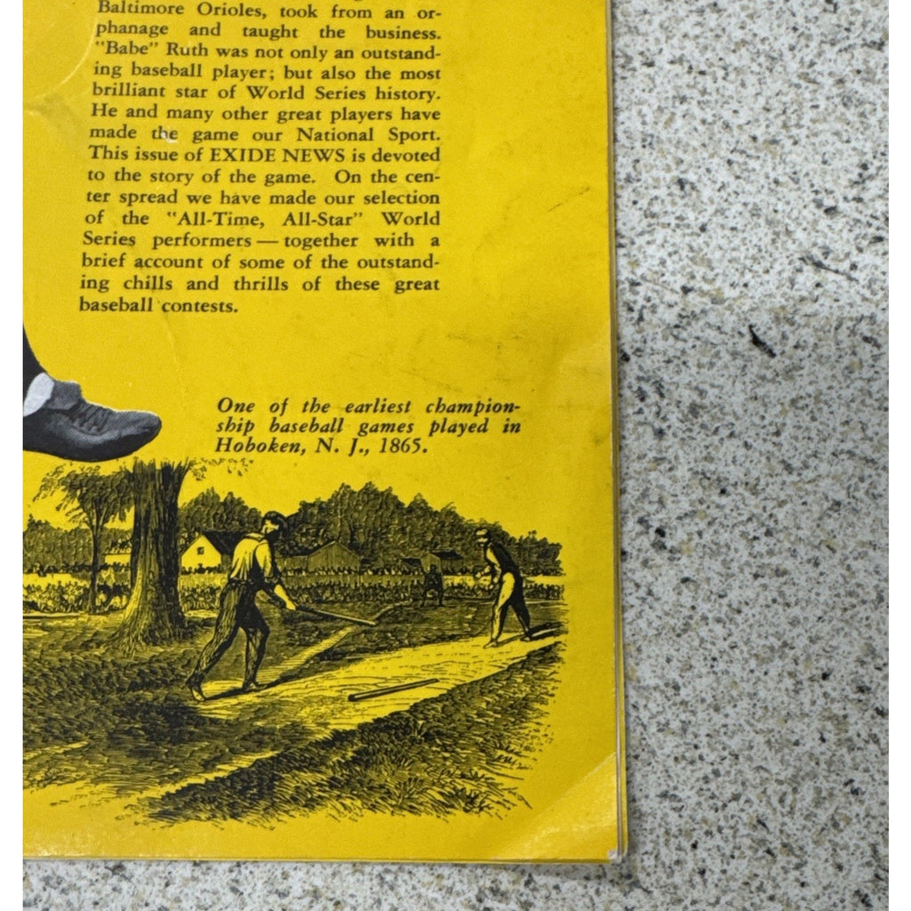 1950 WORLD SERIES STARS PICTORIAL POSTER RARE ALL-TIME BABE RUTH EXIDE NEWS