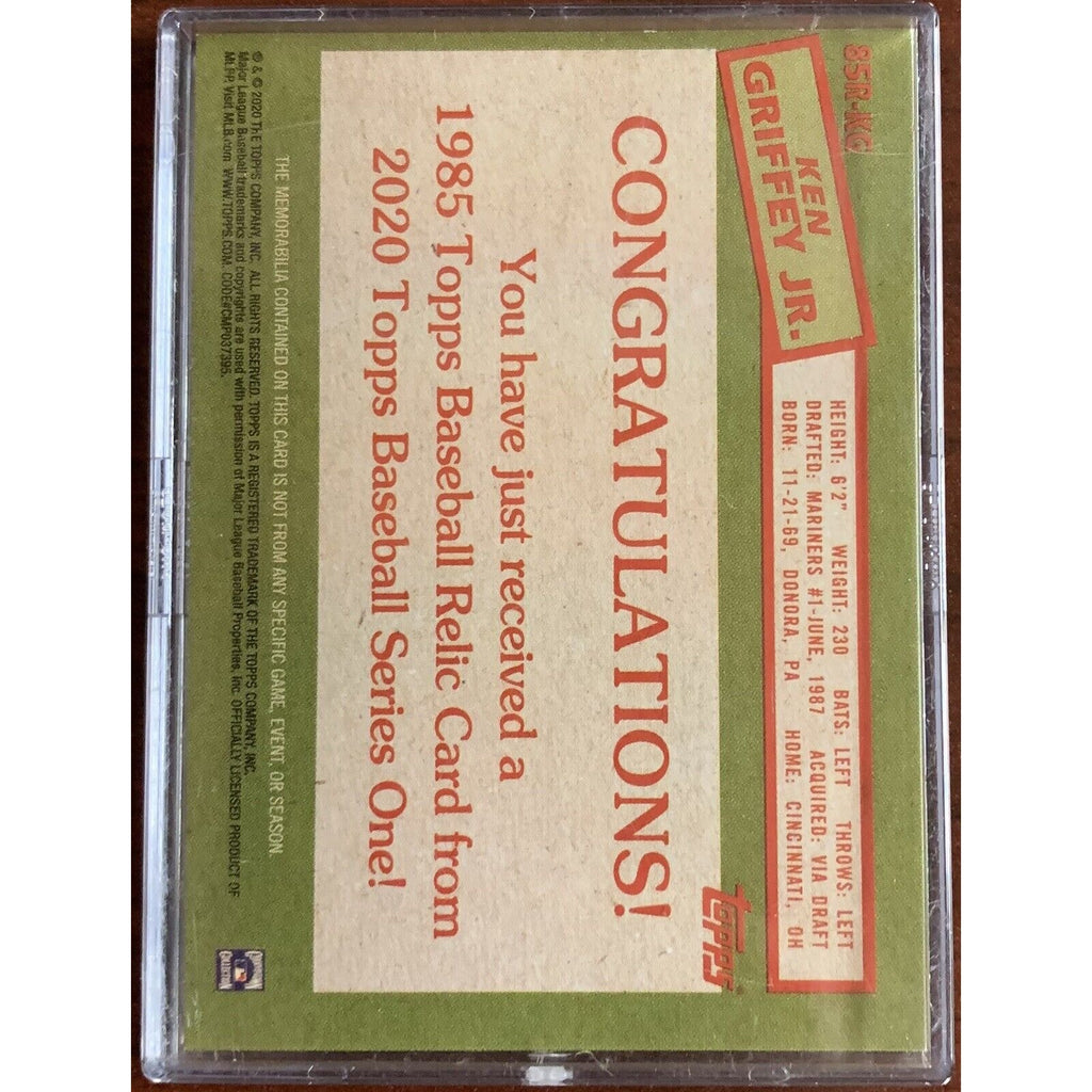 2020 Topps Relic 1985 Game Used Memorabilia Ken Griffey Jr. 85R-KG Mariners OF