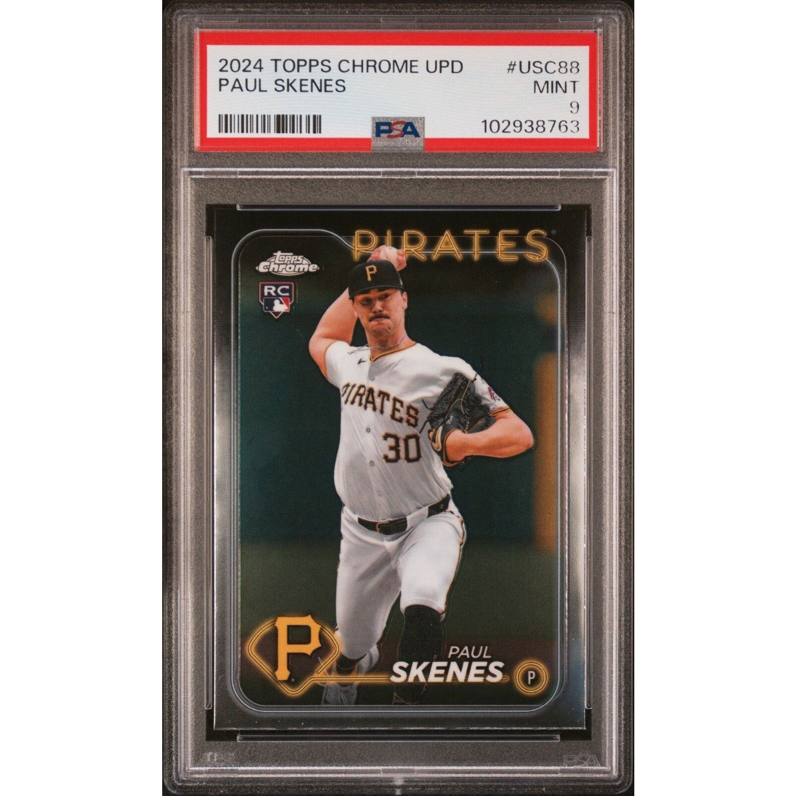 2024 TOPPS CHROME UPDATE #USC88 PAUL SKENES Rookie Pirates RC PSA 9 Mint MLB