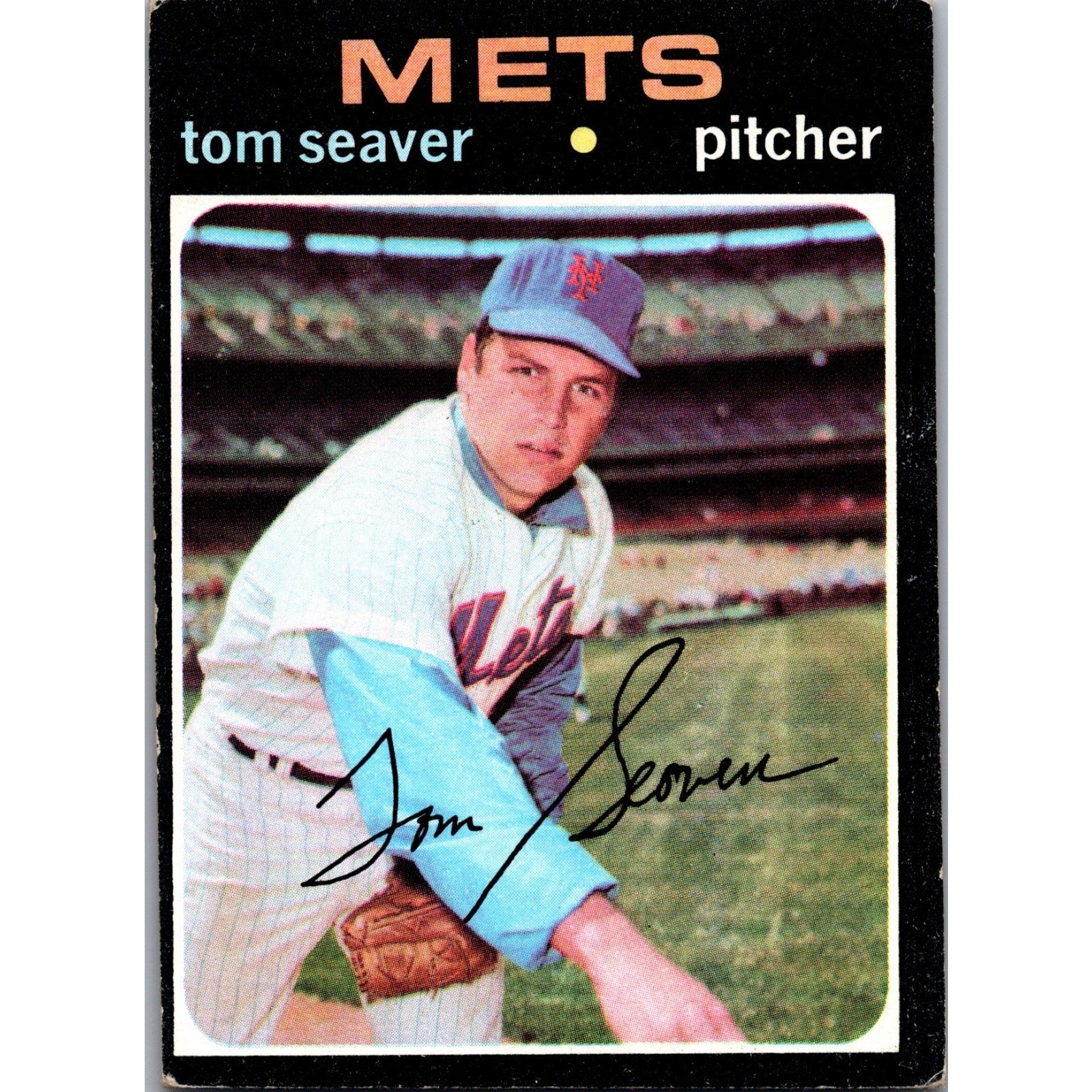 Tom Seaver 1971 Topps #160 New York Mets EX Off Center