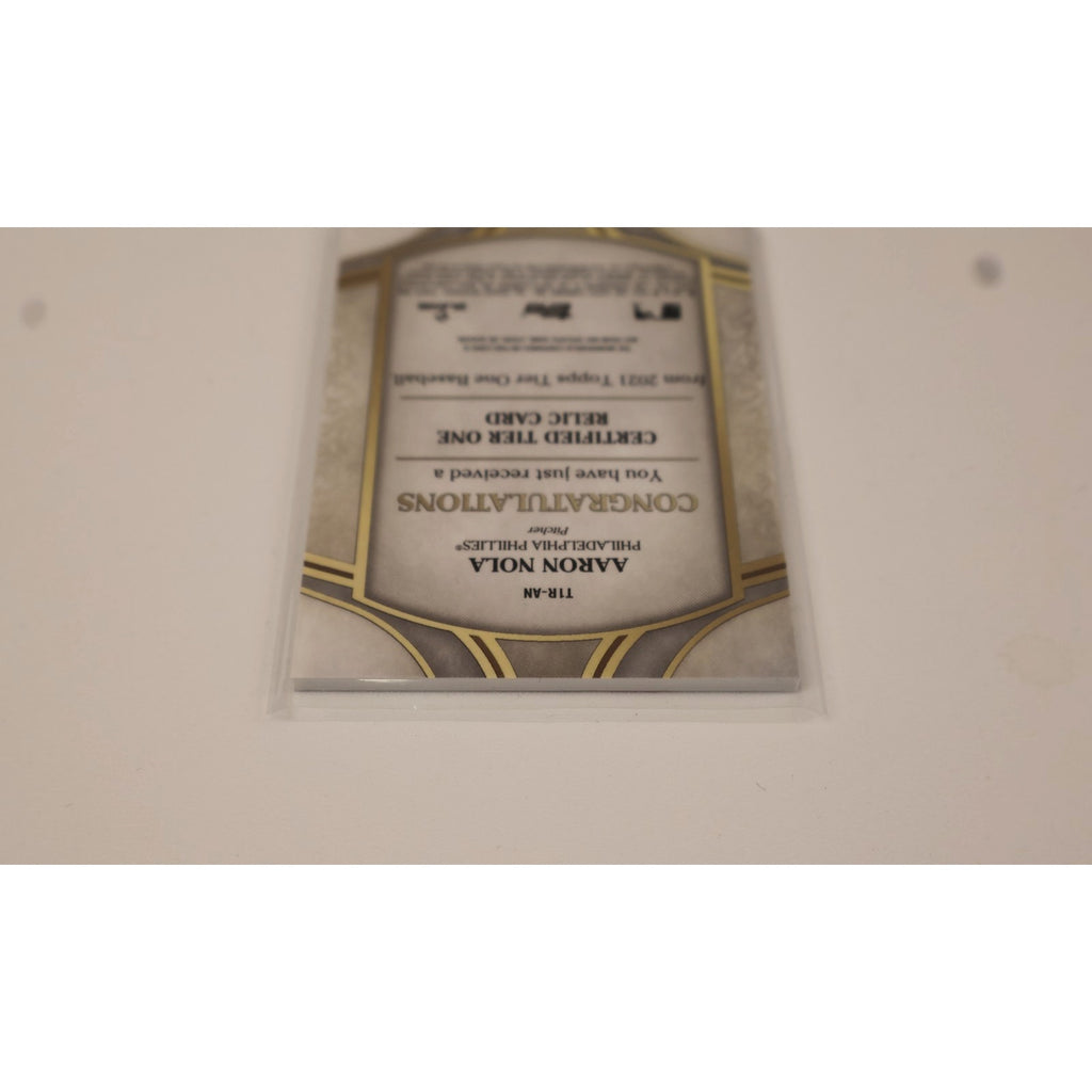 Aaron Nola 2021 Topps Tier One Certified Game Used Memorabilia Card #T1R-AN /399