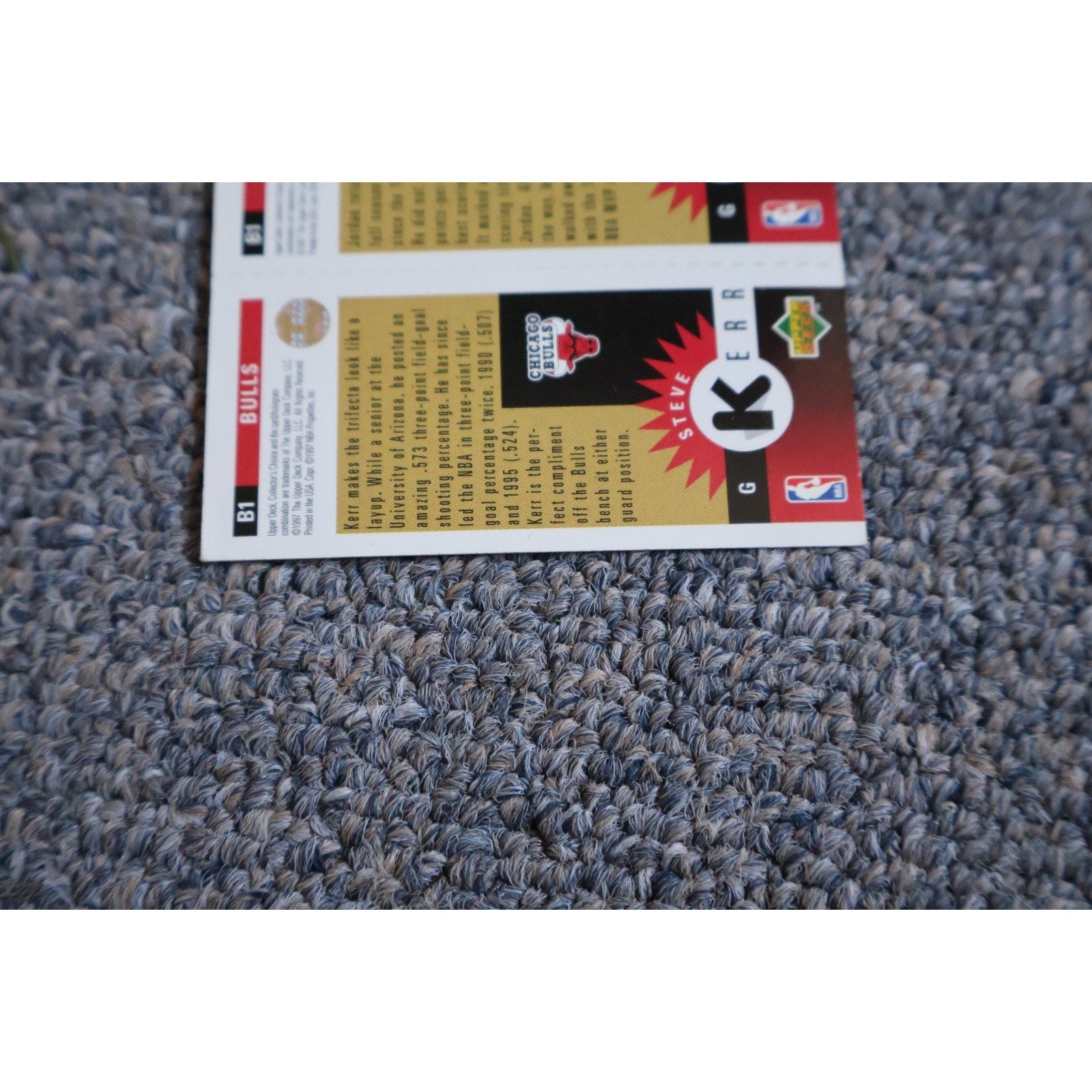 1997 Upper Deck Triple Gold #B1 Michael Jordan, Steve Kerr, Ron Harper Bulls NM