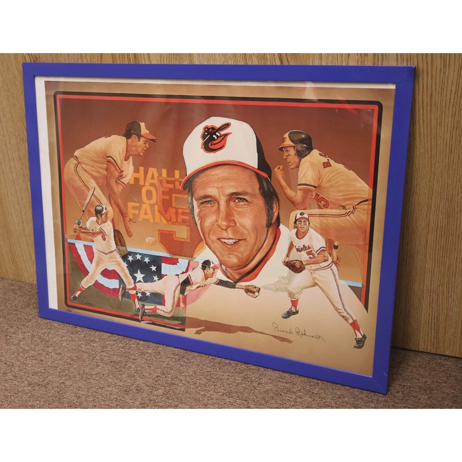 Brooks Robinson 1983 Baltimore Orioles Hall Of Fame Poster Framed 28x21