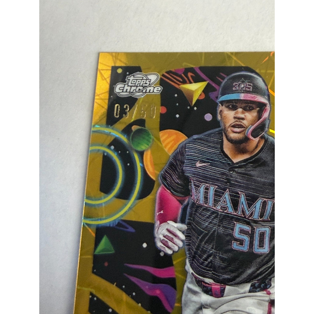 Agustin Ramirez Gold Refractor /50 2025 Topps Chrome Cosmic Baseball Marlins RC