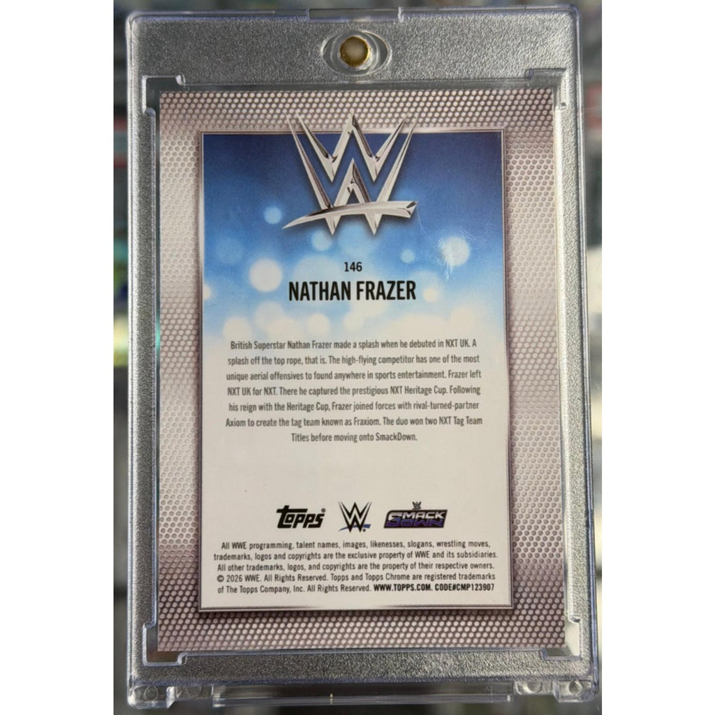 2026 Topps Chrome WWE Nathan Frazer Blue Sparkle Refractor /150