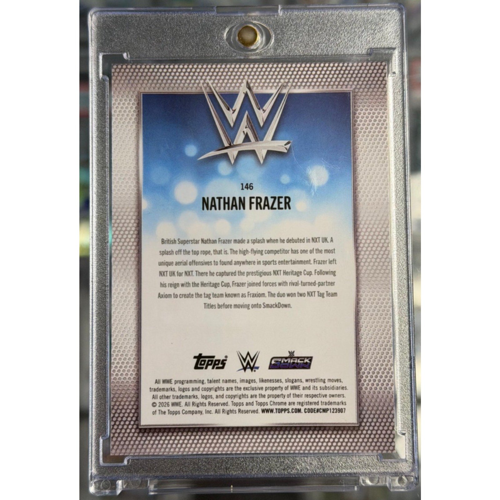 2026 Topps Chrome WWE Nathan Frazer Blue Sparkle Refractor /150
