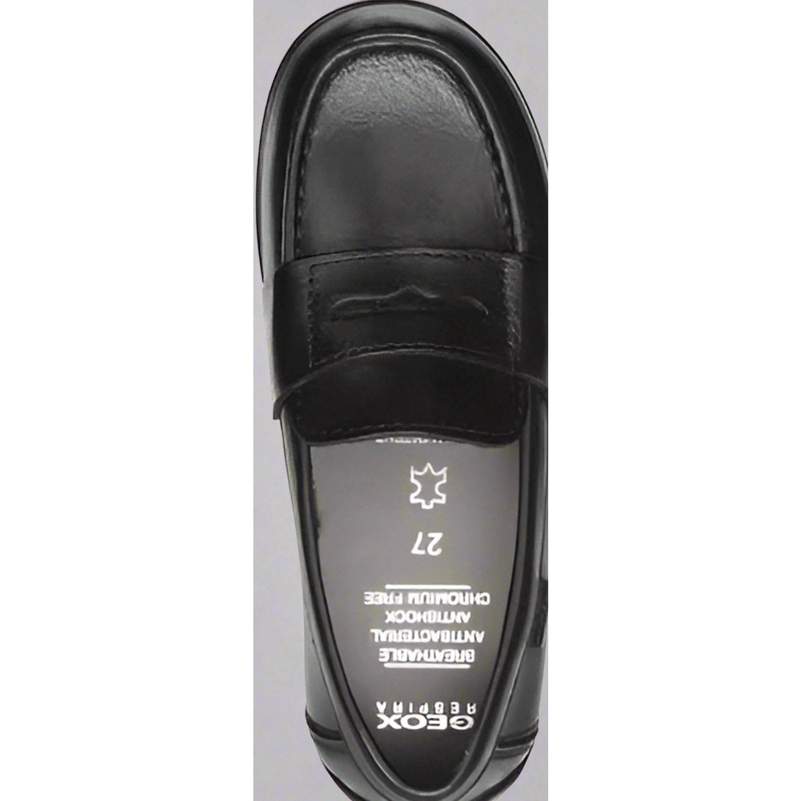 Geox Boys Black Shoes Penny Loafers New Fast BA J746CA Dress Slip Ons