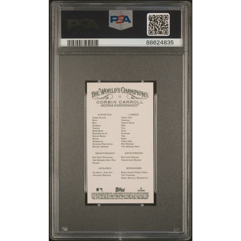 2023 Topps Allen & Ginter Corbin Carroll #11 Mini RC Baseball Card PSA 10 MLB