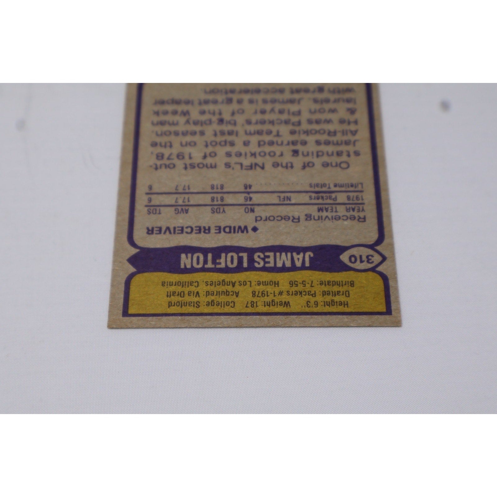 James Lofton 1979 Topps #310 Rookie Card Green Bay Packers NM+ RC