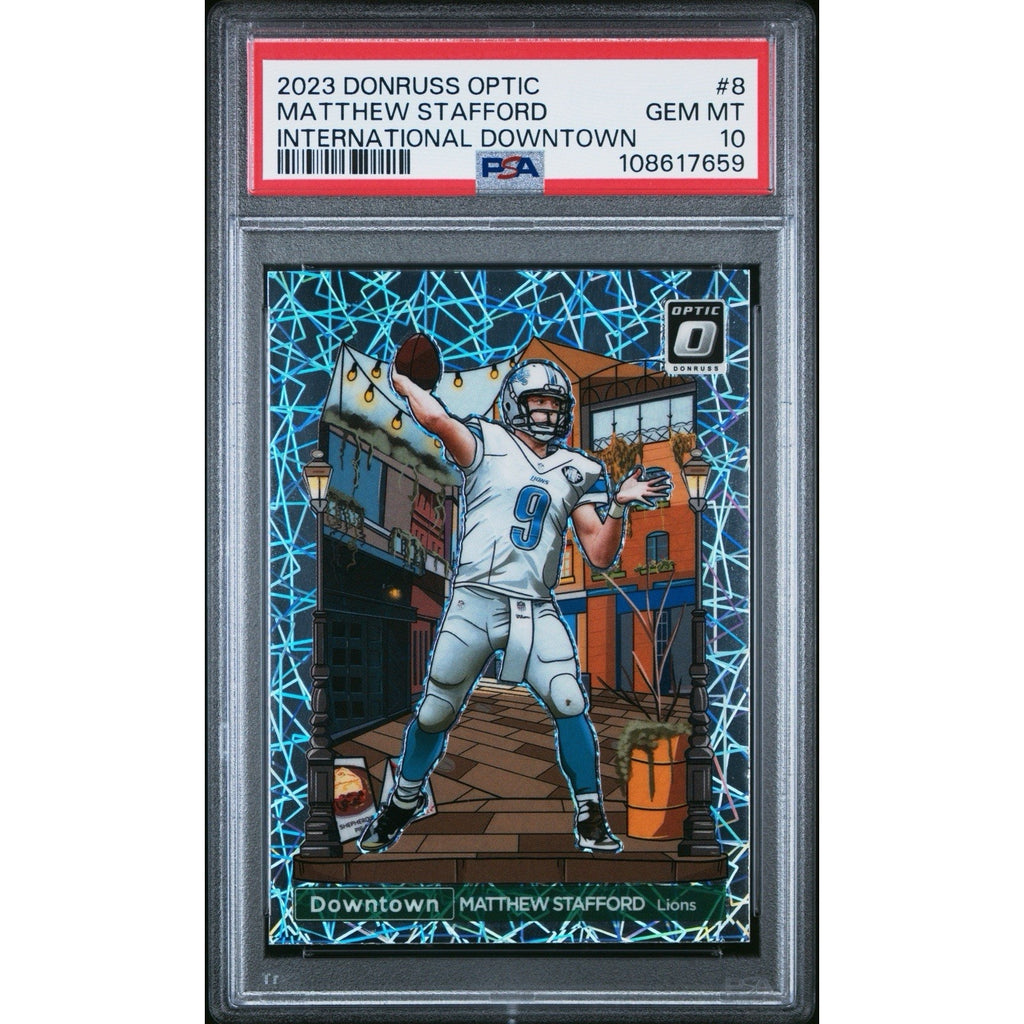 2023 Donruss Optic Matthew Stafford International Downtown #8 PSA 10
