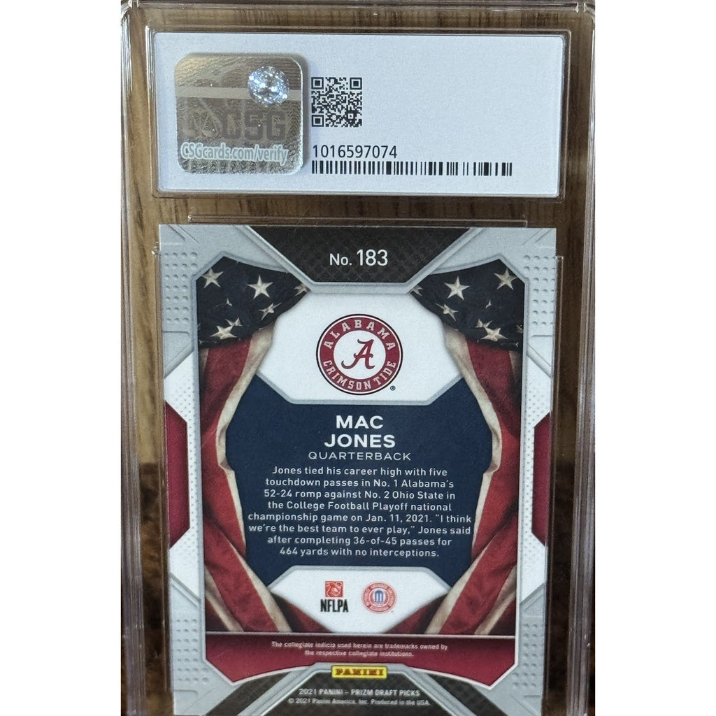 2021 Prizm Draft Picks Mac Jones #183 All American Rookie CSG Patriots RC