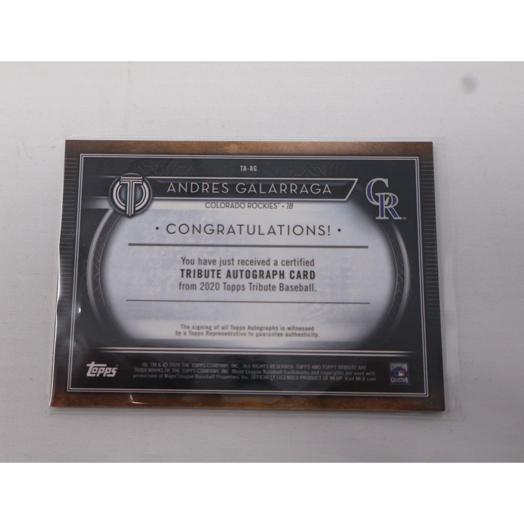 Andres Galarraga 2020 Topps Tribute Auto #TA-AG /199 Colorado Rockies Big Cat