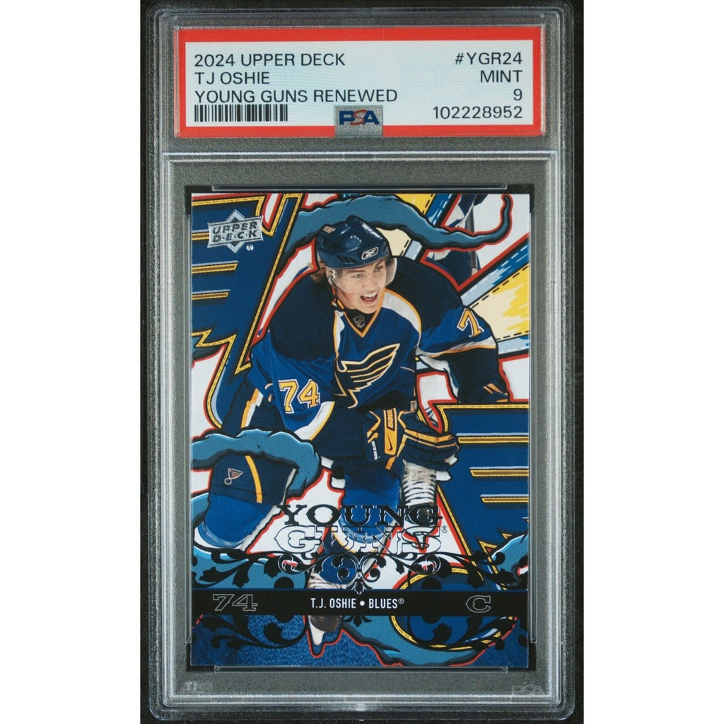 2024 Upper Deck TJ Oshie #YGR-24 Young Guns Renewed Blues Capitals PSA 9 Mint