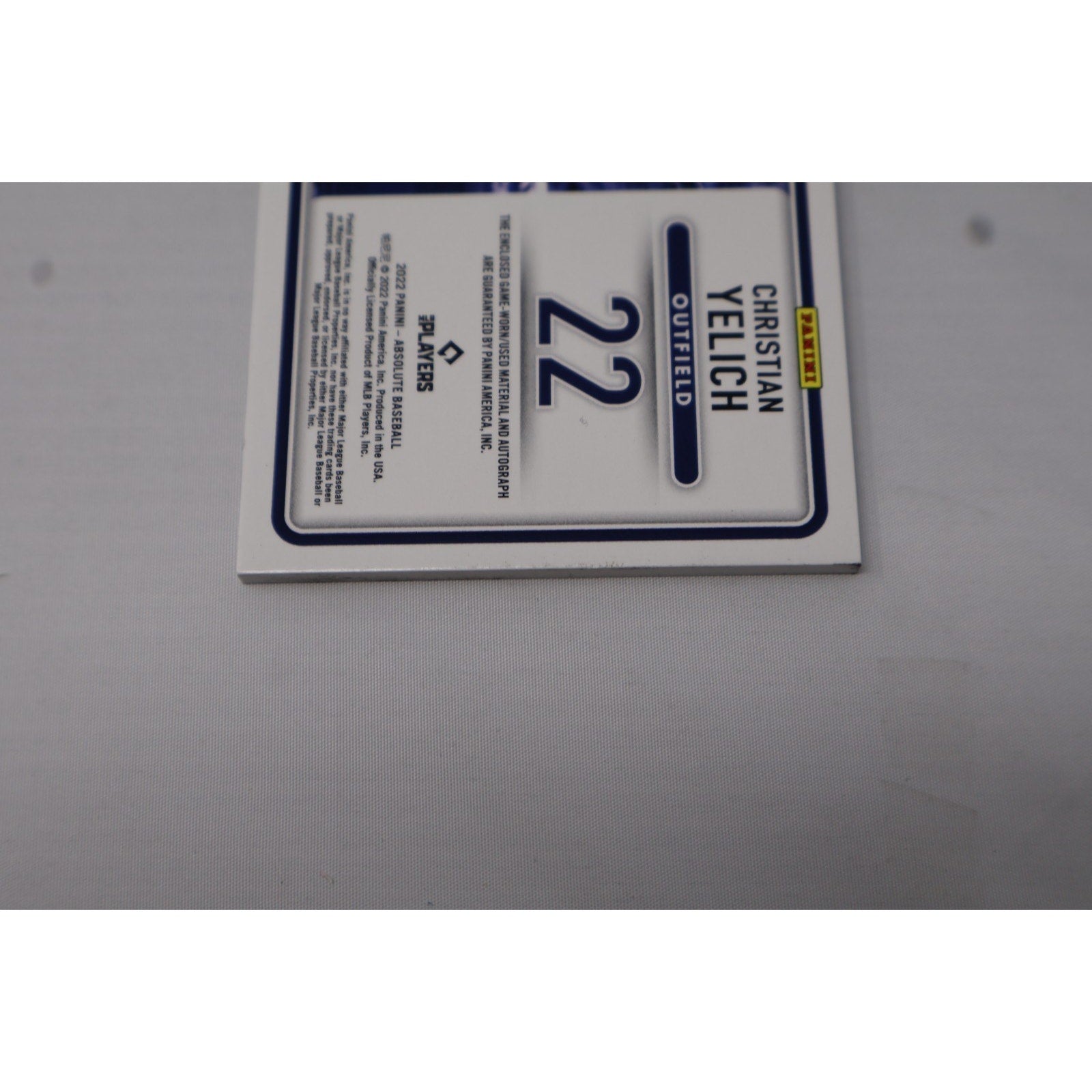 Christian Yelich 2022 Absolute Tools of the Trade 4 Swatch Signatures /49 Auto