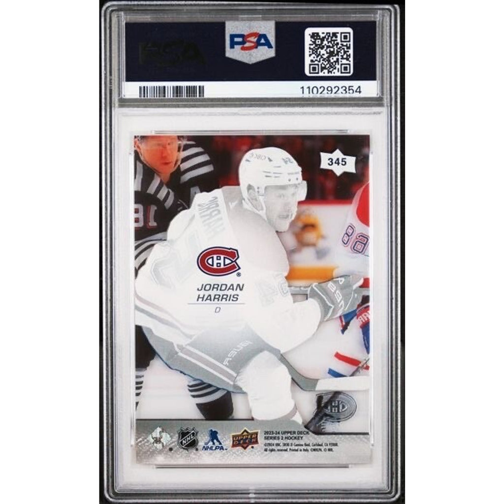 2023 UPPER DECK #345 JORDAN HARRIS CLEAR CUT PSA 10 Canadiens POP 1 Hockey