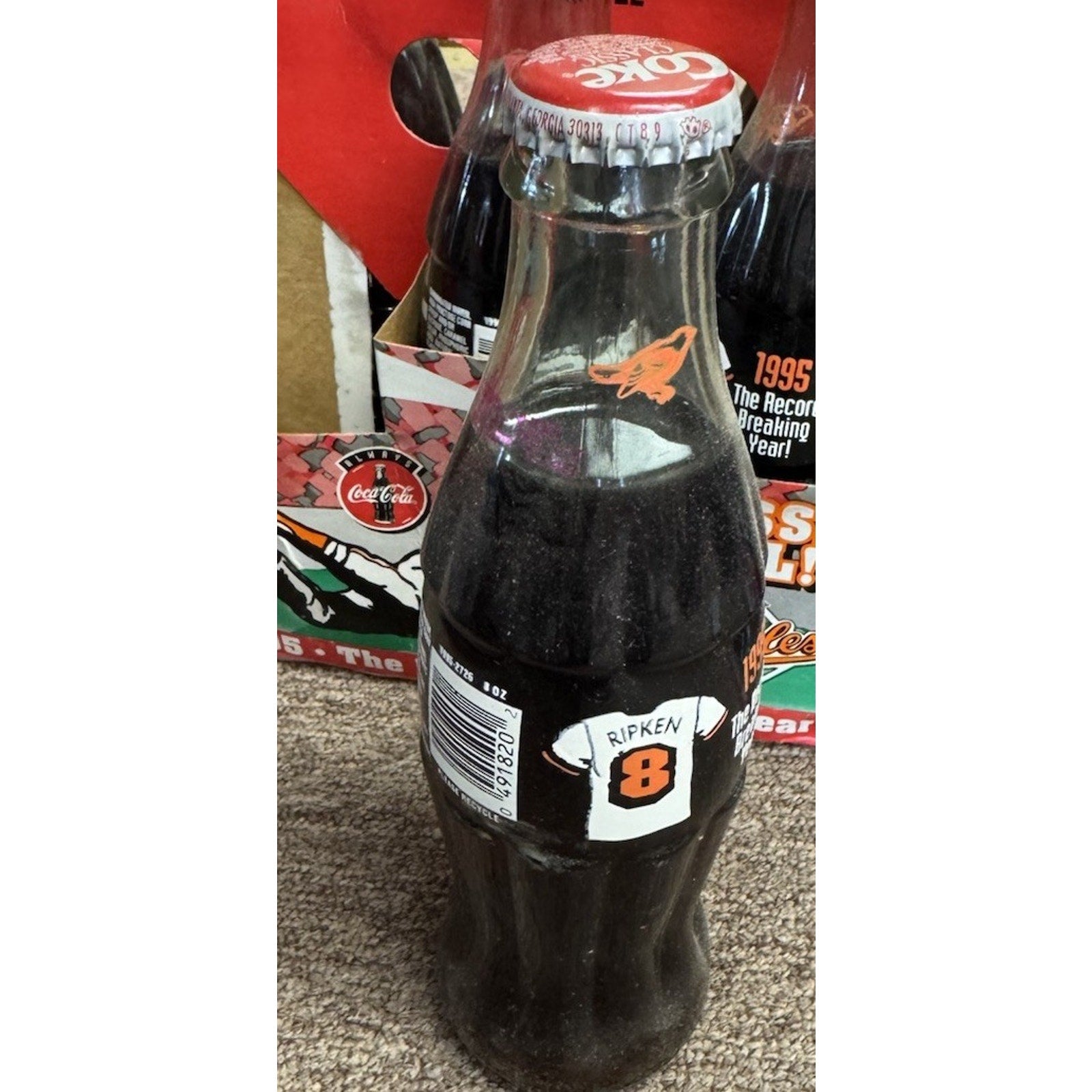 Cal Ripken 1995 Coke Bottles With Case! Complete 6 Pack - 2131 Baltimore Orioles