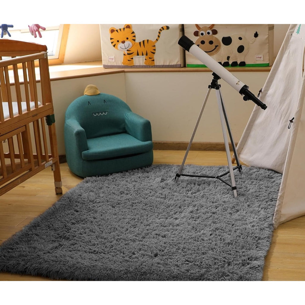 Ophanie Area Rugs for Bedroom Living Room Grey Fluffy Fuzzy Shag 4X6 Indoor
