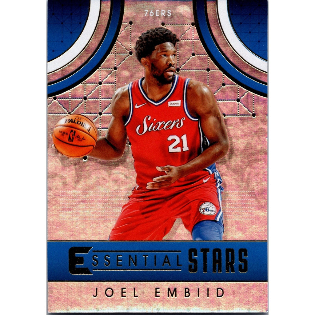 Joel Embiid 2017-18 Panini Essentials Silver Essential Stars Insert Card #ES-24