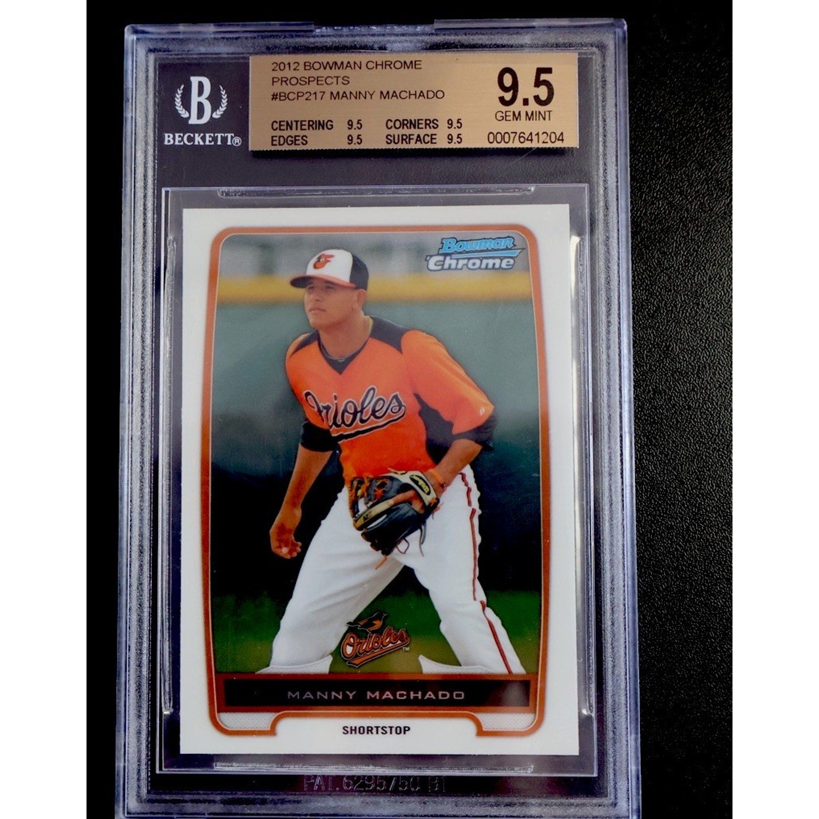 Bowman 2012 Chrome Prospects Manny Machado BCP217 BGS 9.5 Baltimore Orioles