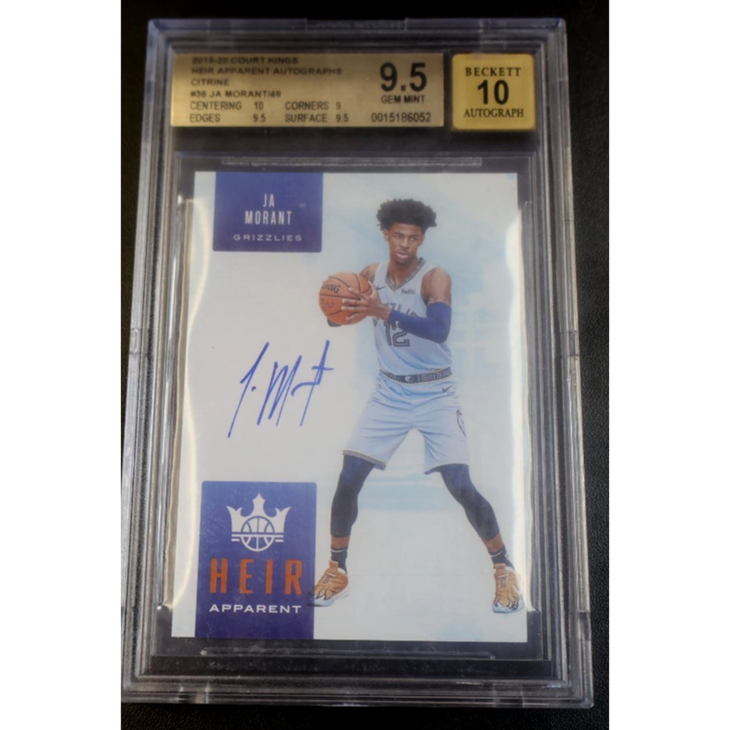 2019 Panini Court Kings Ja Morant Heir Apparent Auto Citrine Rookie /49 BGS 9.5