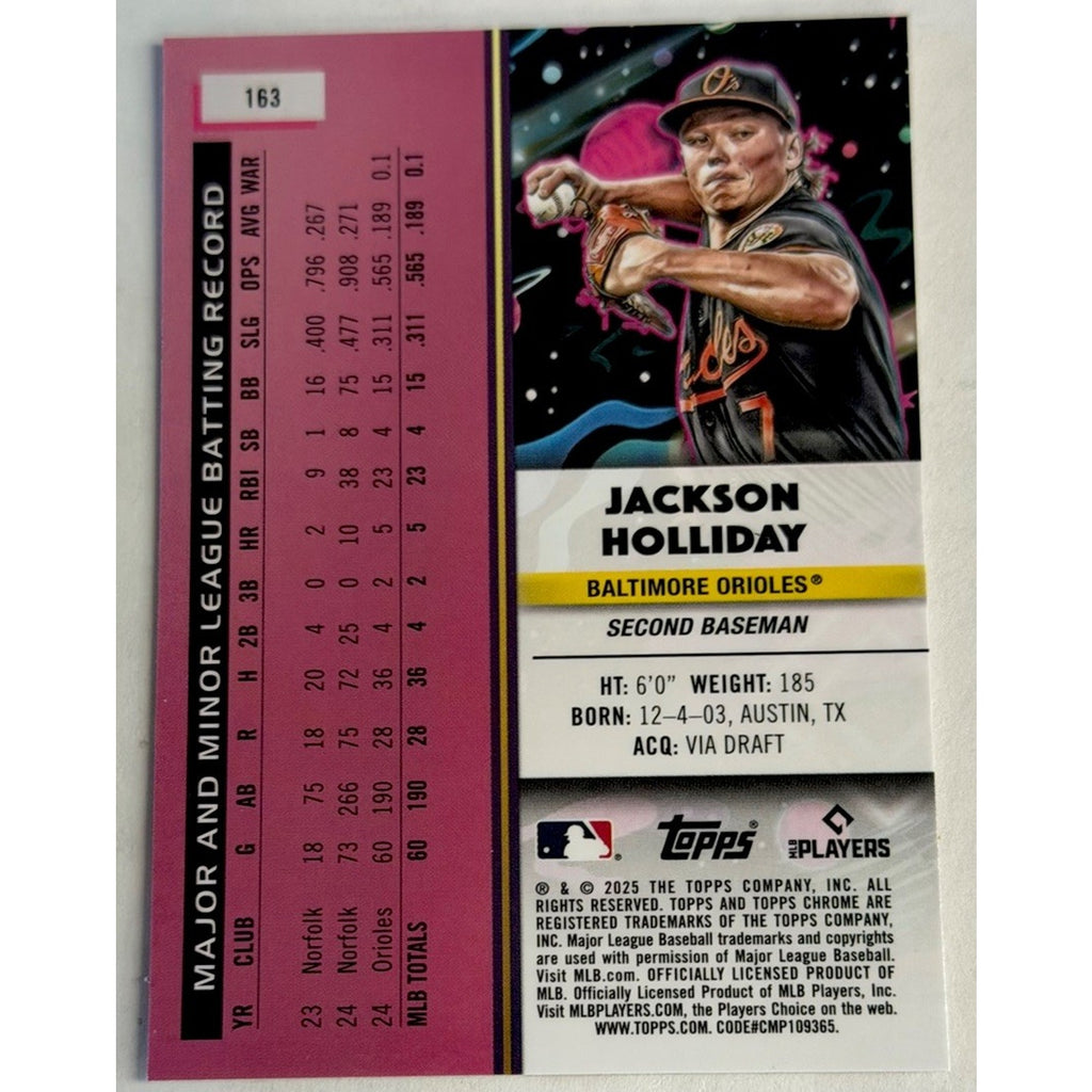 2025 Topps Cosmic Chrome Jackson Holliday-Orioles SP White Hole Refractor🔥