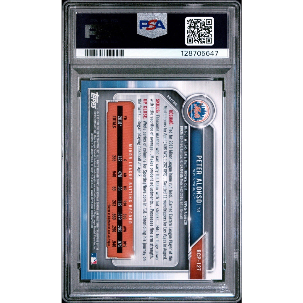 2019 Bowman Mega Box Chrome Pete Alonso Rookie Gold Refractor /50 #127 PSA 9 - Factory Sealed