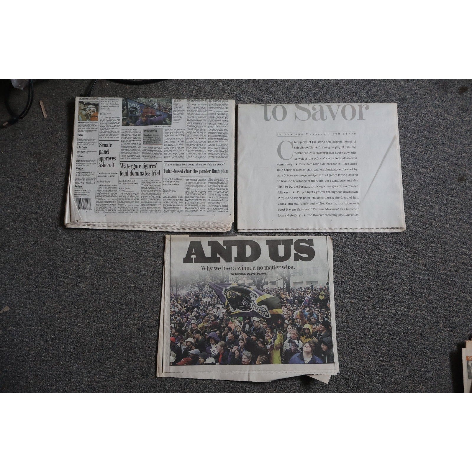 Baltimore Ravens 2001 Super Bowl Champs Newspapers Commemorative