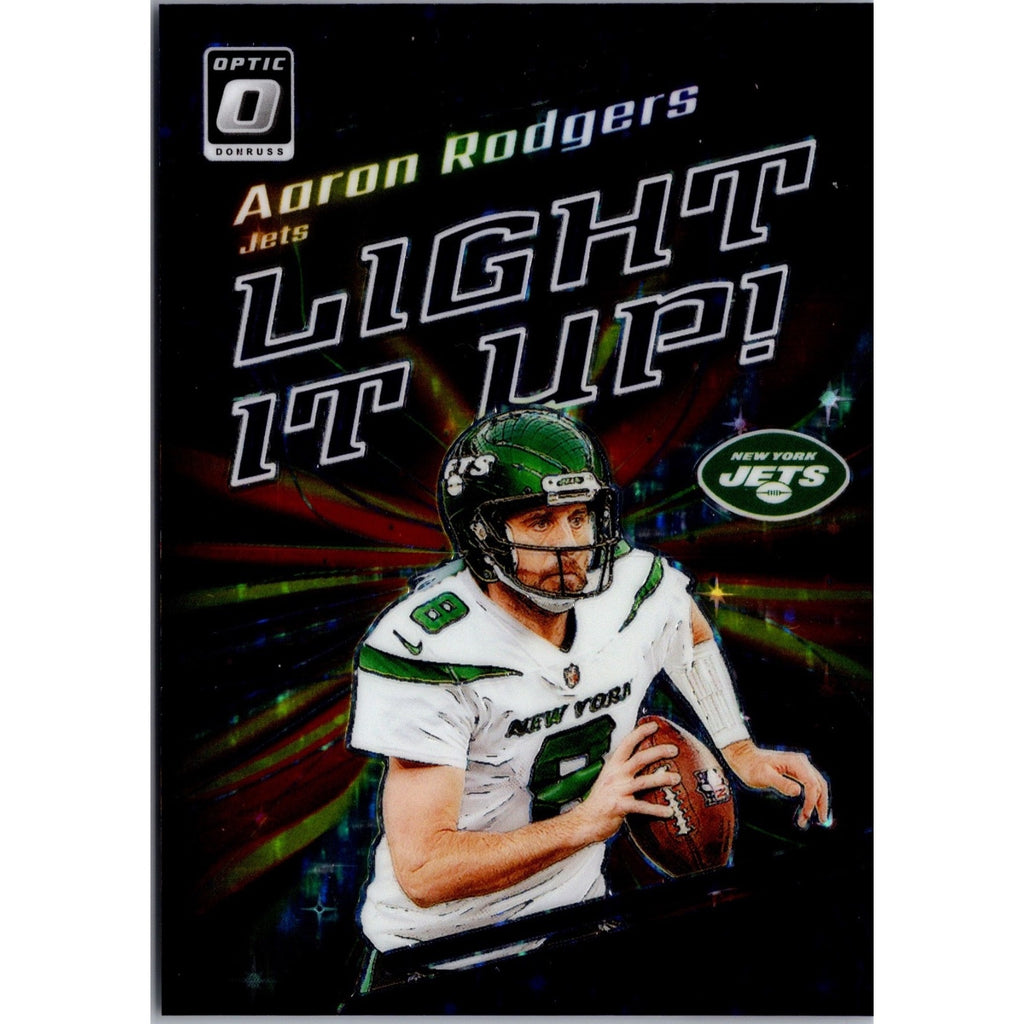 2023 Donruss Optic #LU-AR Aaron Rodgers Light It Up! Purple Stars /25 Steelers