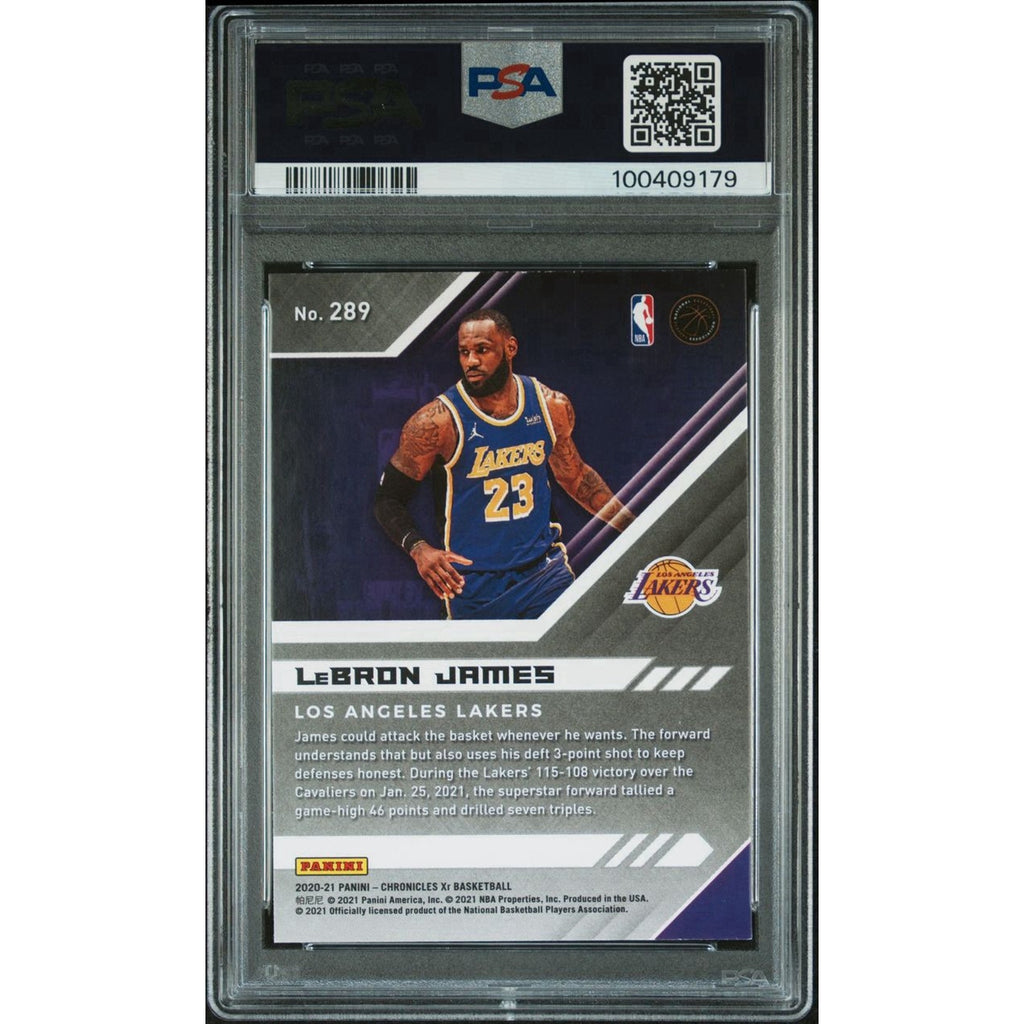 2020-21 Panini Chronicles Xr #289 LeBron James PSA 9 Mint Los Angeles Lakers