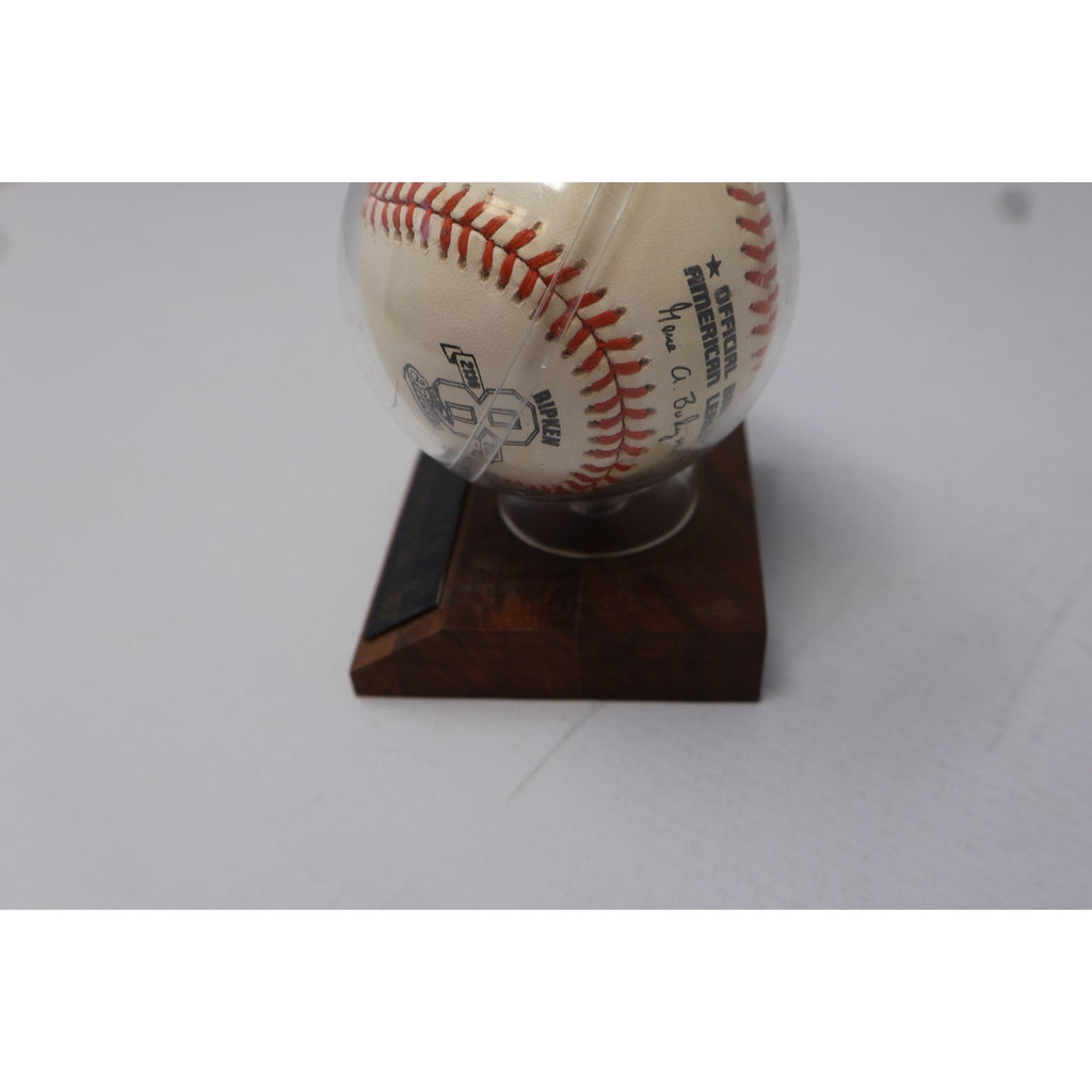 Cal Ripken Jr Signed 2139 #8 Logo Baseball W/Case And Plaque Mailed And Stamped