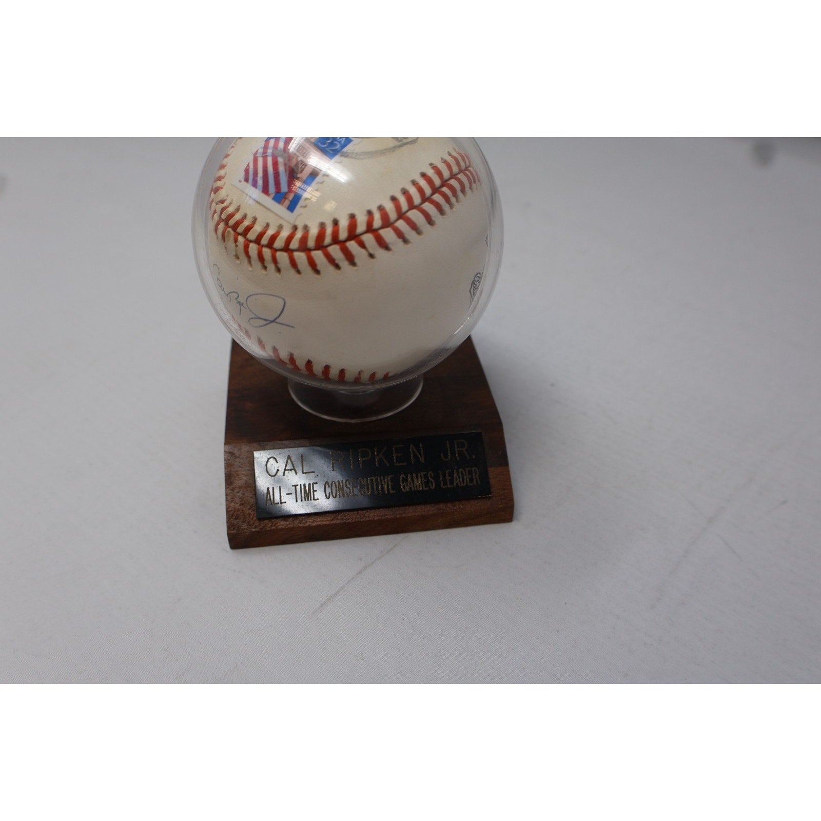 Cal Ripken Jr Signed 2139 #8 Logo Baseball W/Case And Plaque Mailed And Stamped