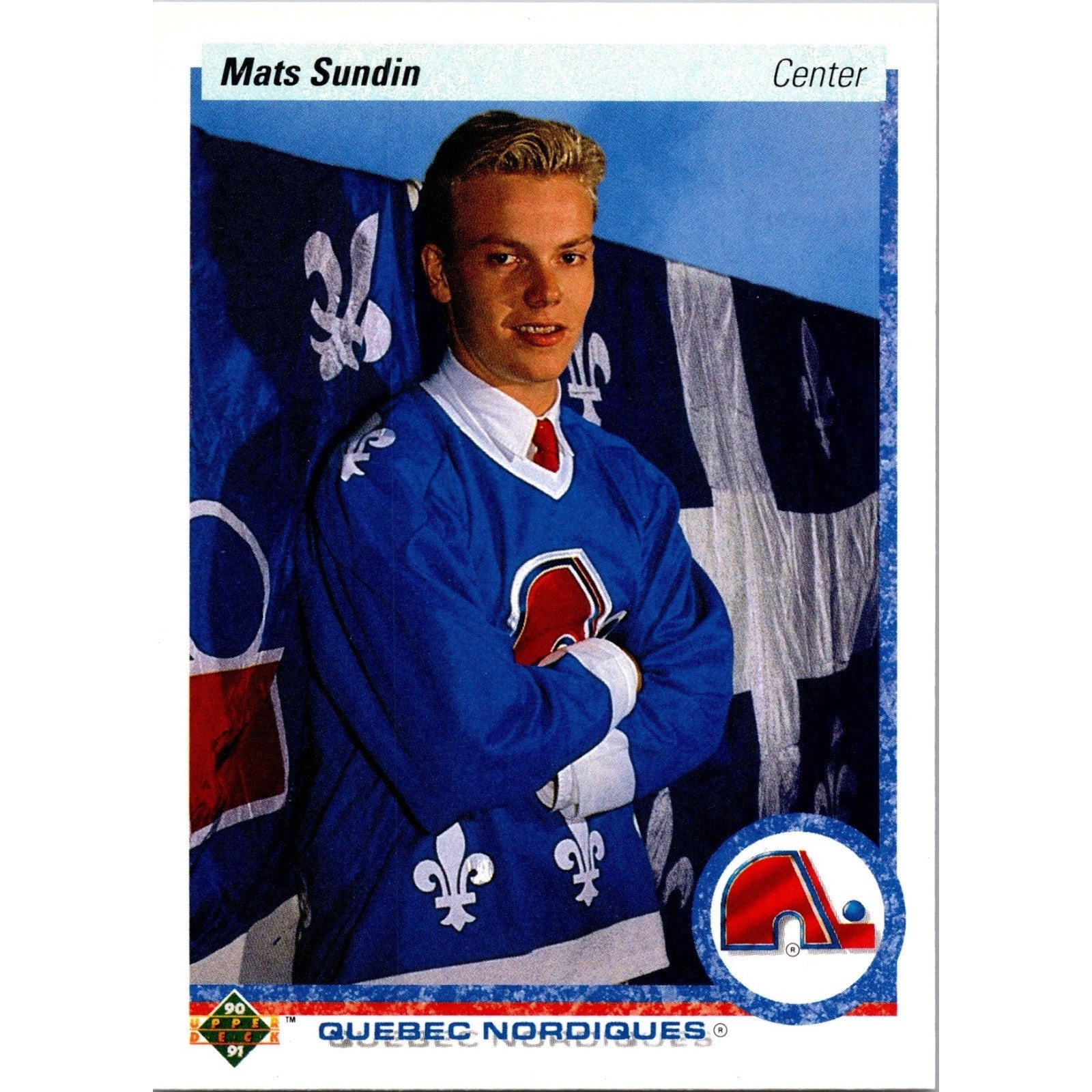 Mats Sundin RC 1990-91 Upper Deck #365 Rookie Quebec Nordiques Mint HOF