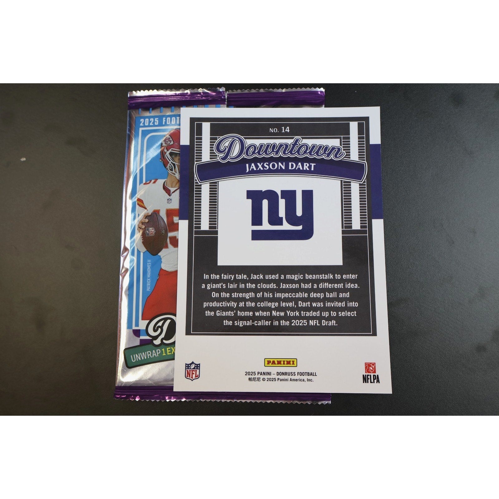 Jaxson Dart 2025 Panini Donruss Oversized Downtown Rookie #14 Jumbo RC Mint
