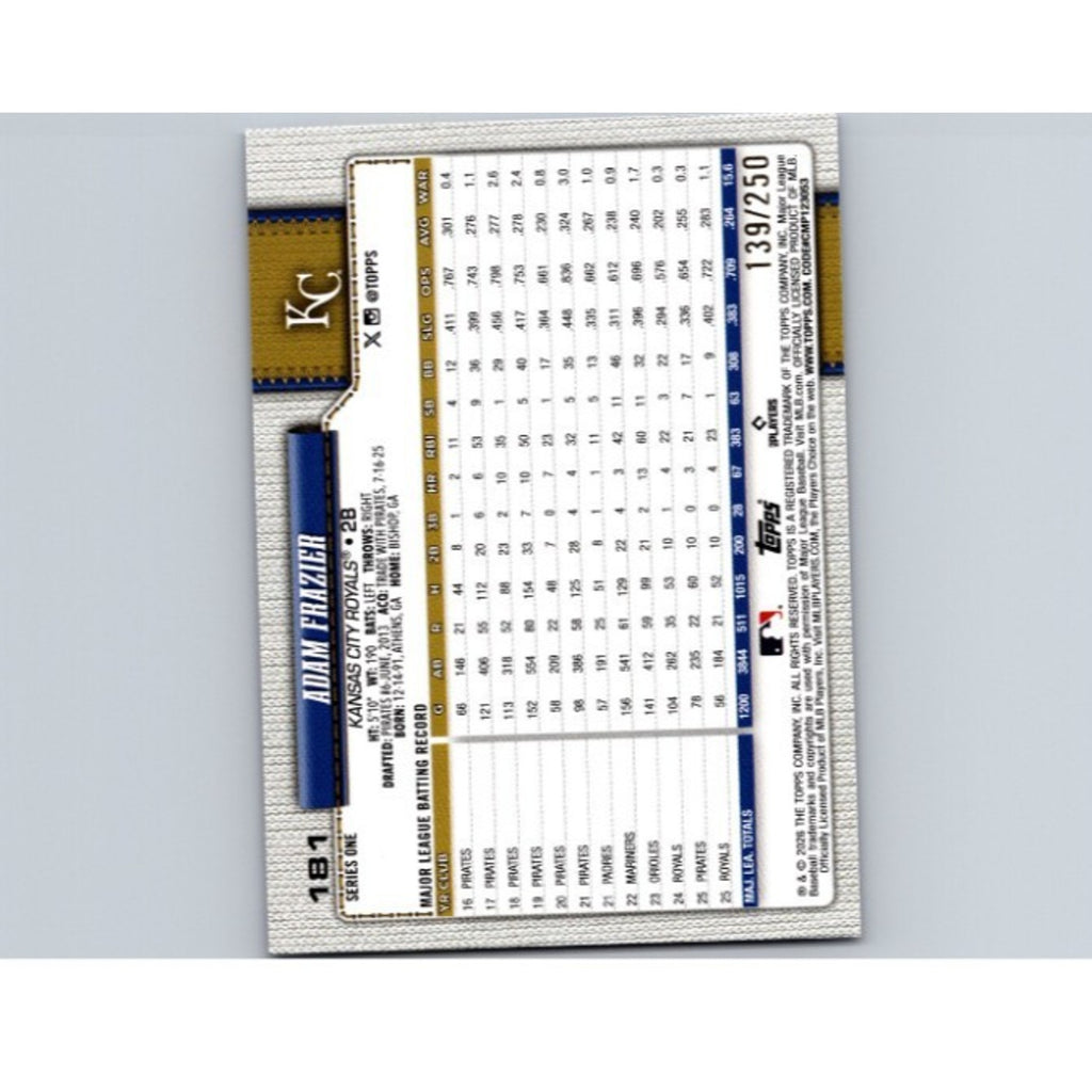 Adam Frazier 2026 Topps #181 Purple Rainbow Foil /250 Mint