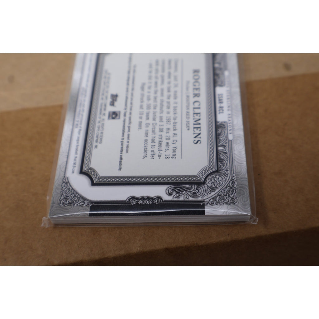 Roger Clemens Topps Sterling Season 1987 Silver Patch Card Auto 1/5 #SSAR-RCL