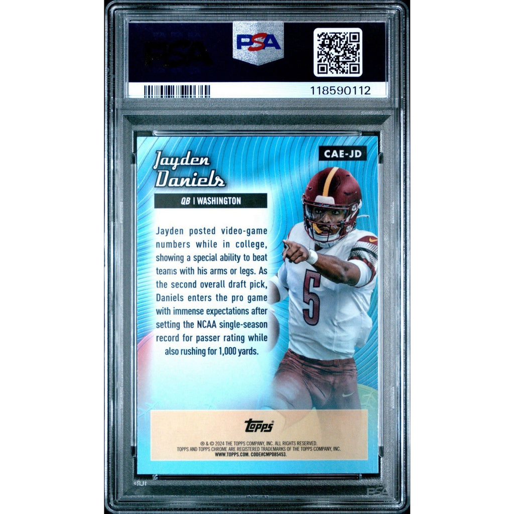 Jayden Daniels 2024 Topps Chrome All-Etch Lazer Refractor PSA 10 Gem Rookie RC