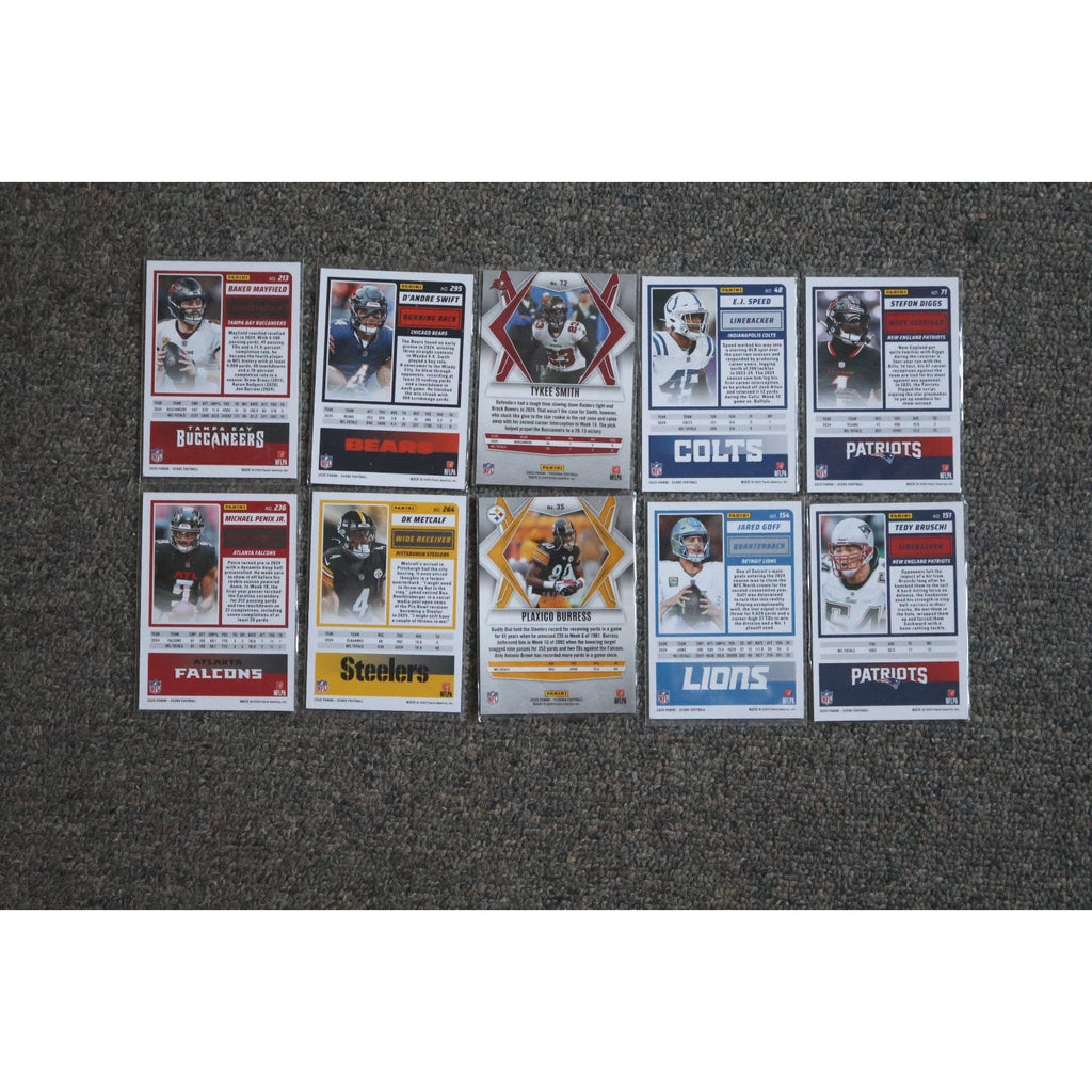 Lot Of 10 2025 Score/Phoenix Football Numbered Parallels And Inserts Stars Mint
