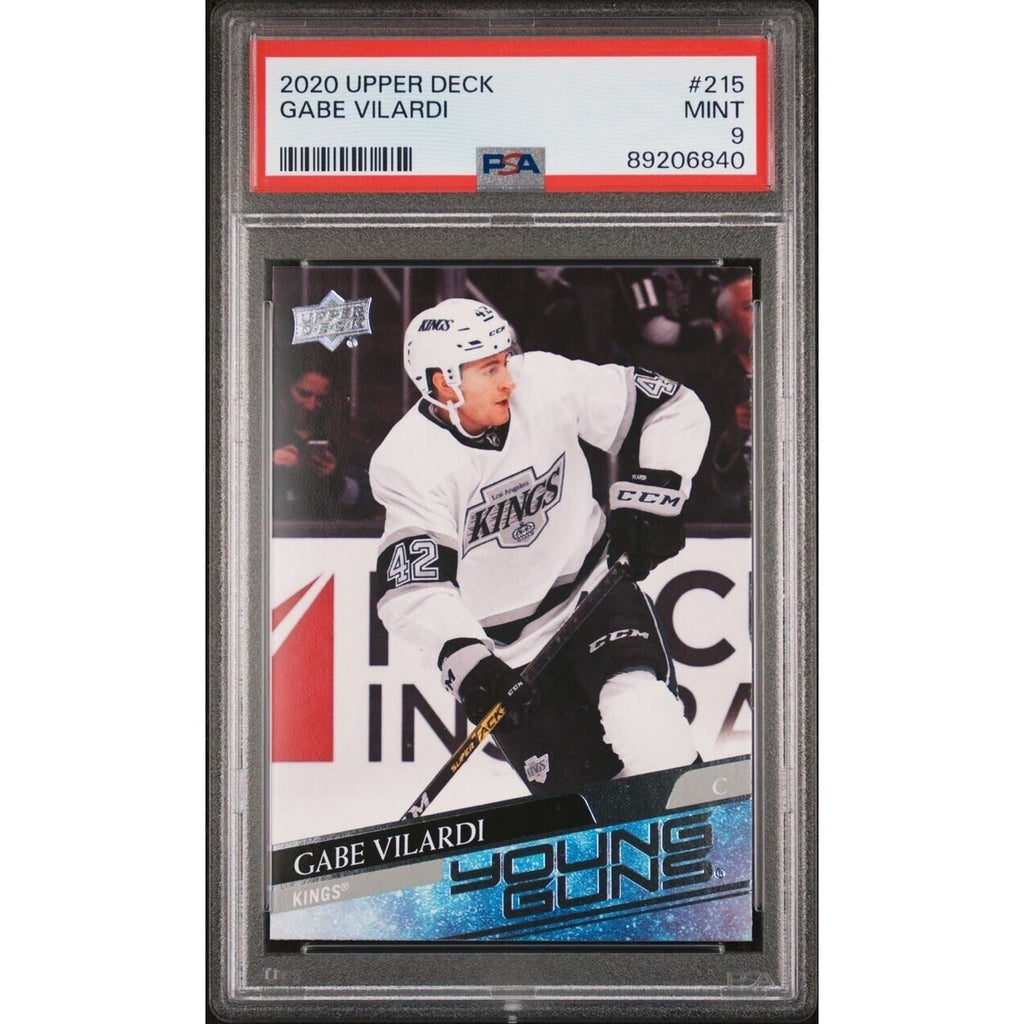 2020 Upper Deck Young Guns Gabe Vilardi rookie card #215 PSA 9 Mint Los Angeles Kings hockey card