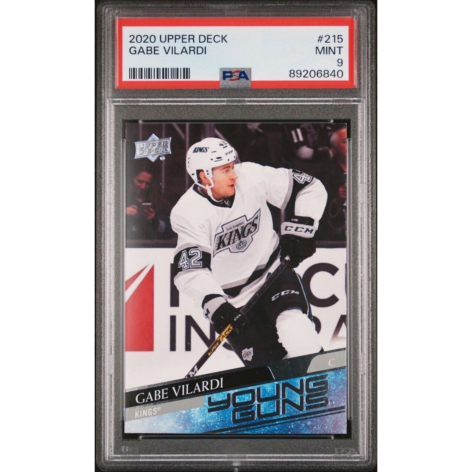 2020 Upper Deck Young Guns Gabe Vilardi rookie card #215 PSA 9 Mint Los Angeles Kings hockey card