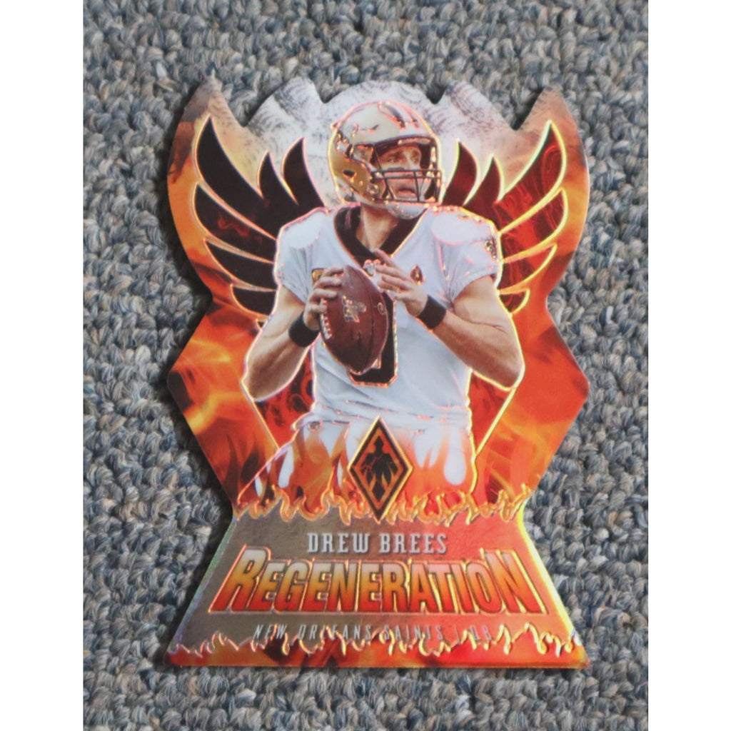 2020 Panini Phoenix Drew Brees Regeneration case hit SSP card featuring New Orleans Saints quarterback