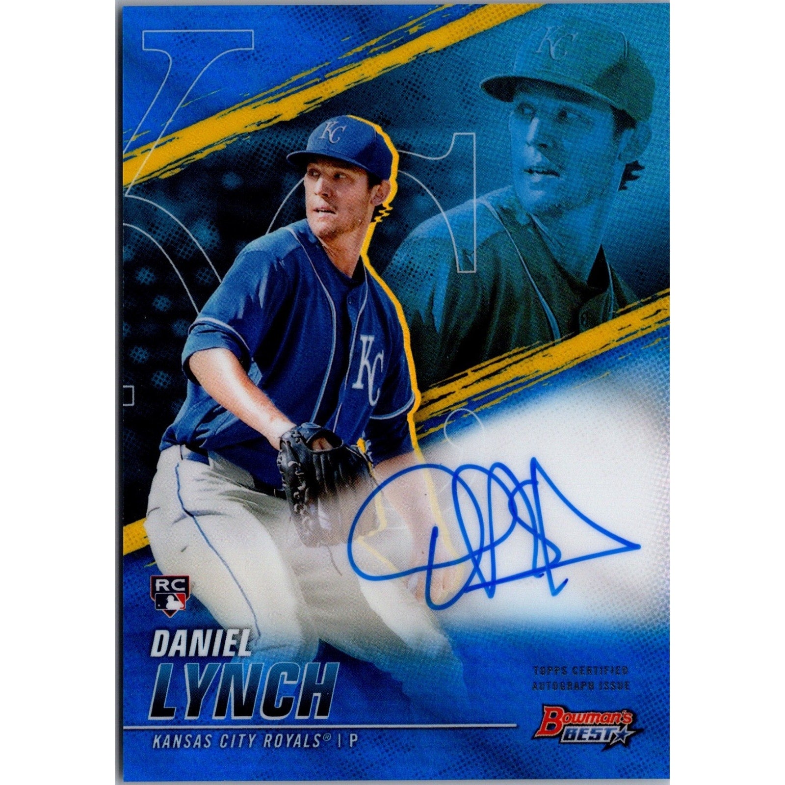 2021 Bowman's Best Daniel Lynch Blue Refractor autograph card numbered /150