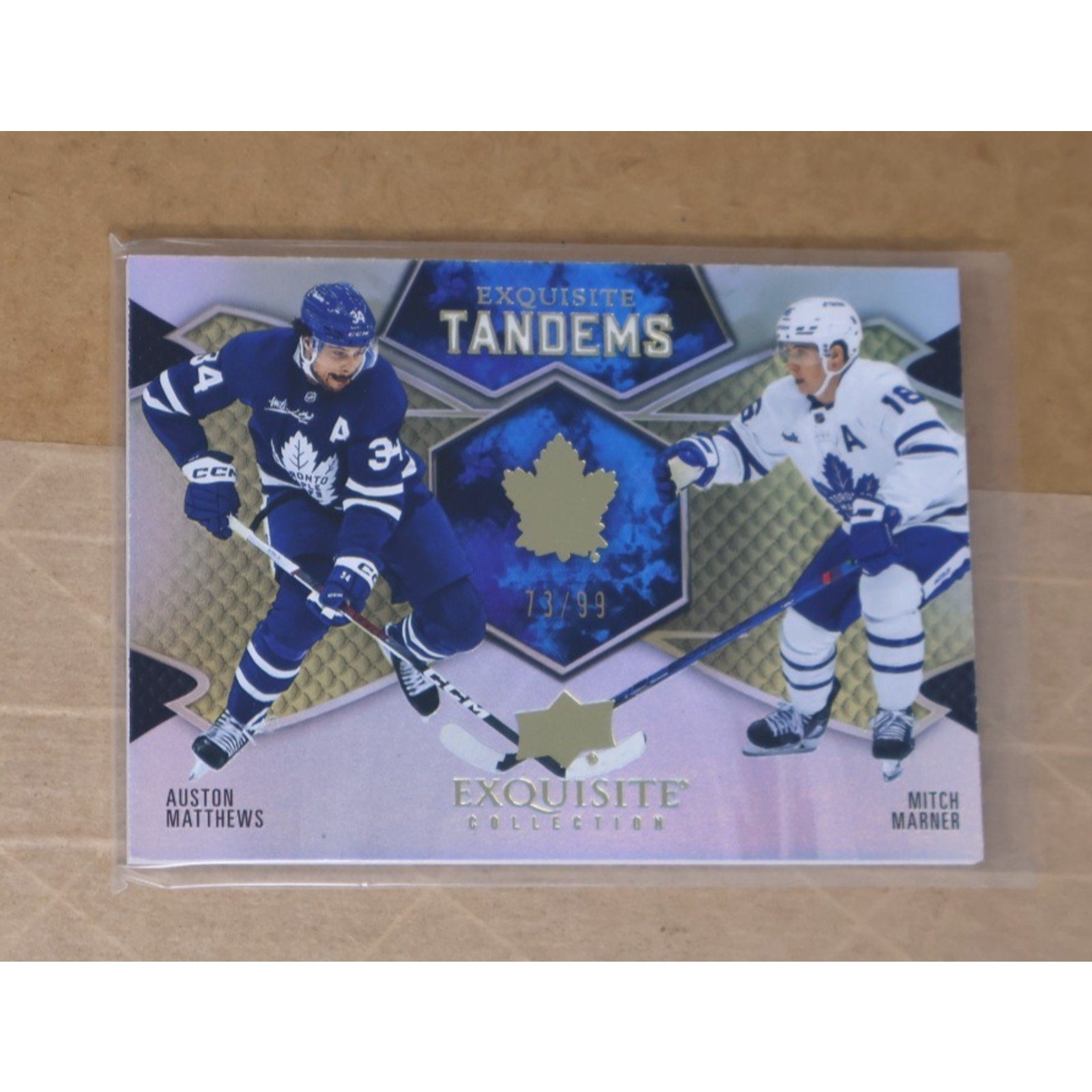 2023-24 Black Diamond Exquisite Tandems Gold Matthews Marner /99 card front view